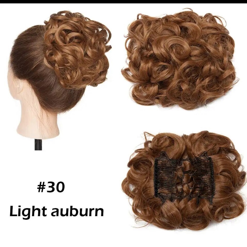 Beautiful hair extension synthetic large comb clip auburn ￼